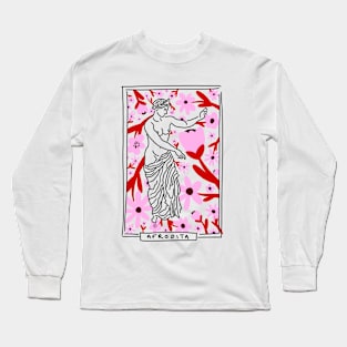 Afrodita Greek Goddess floral Long Sleeve T-Shirt